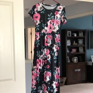Boutique Maxi Dress with black background
